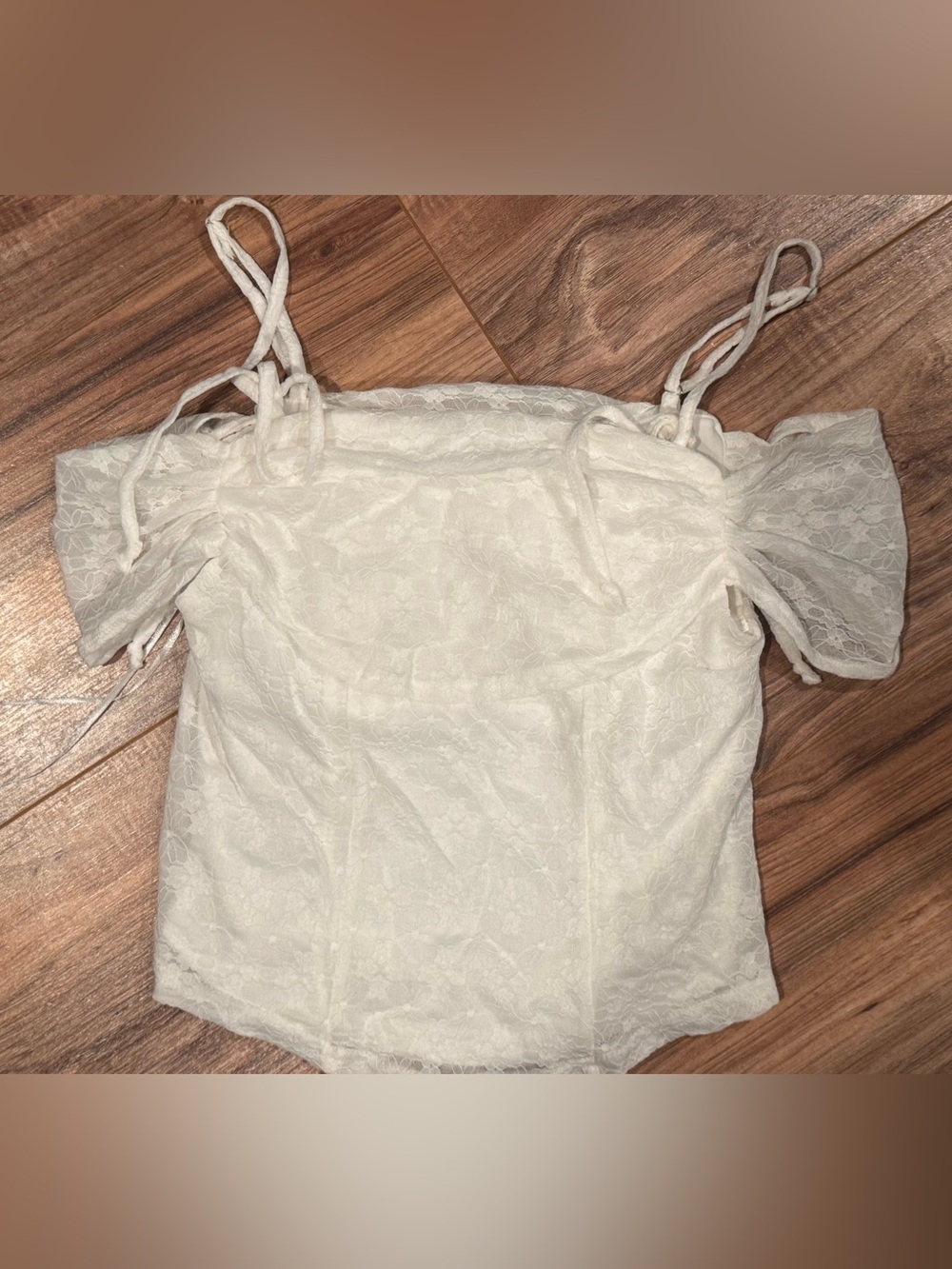 Willow Cream Lace Off-Shoulder Camisole with Braided Straps